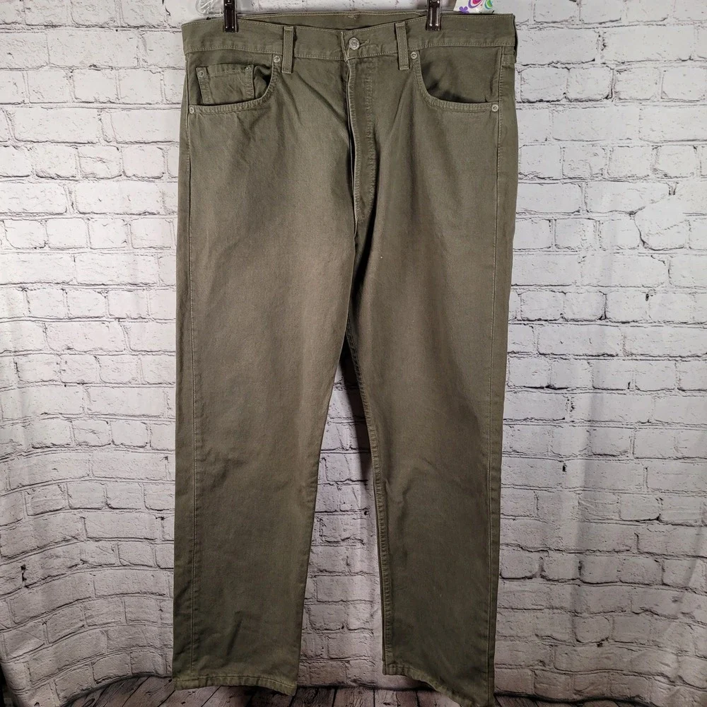 Levi's 501 Pants Mens 38x30 Olive Green Excellent Made in USA Vintage Twill